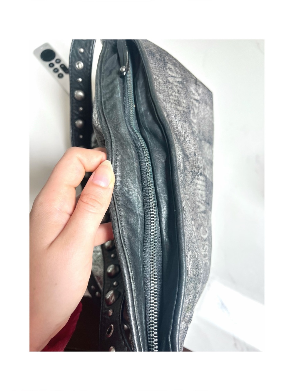 RARE 2007 Vintage Roberto Cavalli | Studded Metallic Hobo Bag - Picture 7 of 9